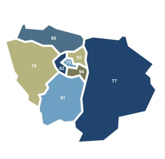 Zone d'intervention, carte IDF